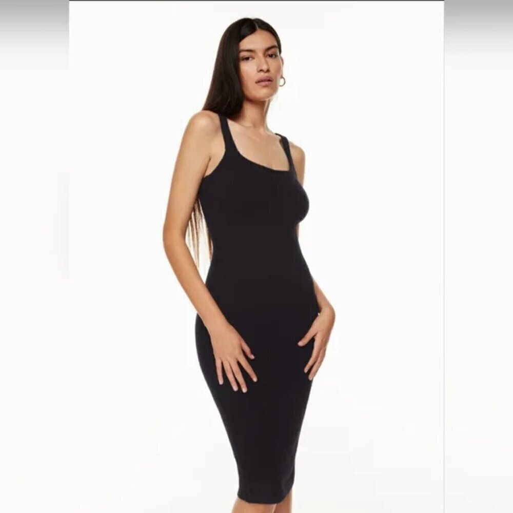 Aritzia Wilfred Free Hush Knit Tank Dress Black Size Small